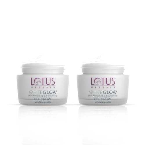 Lotus Herbals WhiteGlow Skin Whitening And Brightening Gel Cream| Hydrates, Removes Dark Spots And Tanning, Gives Radiant Glow | With Niacinamide | Face Cream For Men And Women| All Skin Types | 60g Pack of 2 Lotus Herbals WhiteGlow Skin Whitening And Br view 2