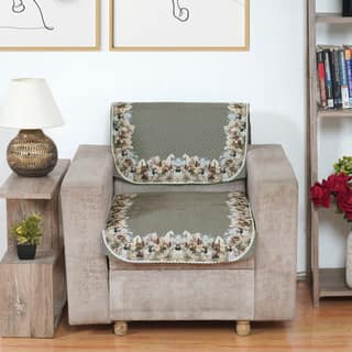 Fabricasa Modern Quilted Reversible Velvet Sofa Cover- (Mouse Colour 3 Seater)