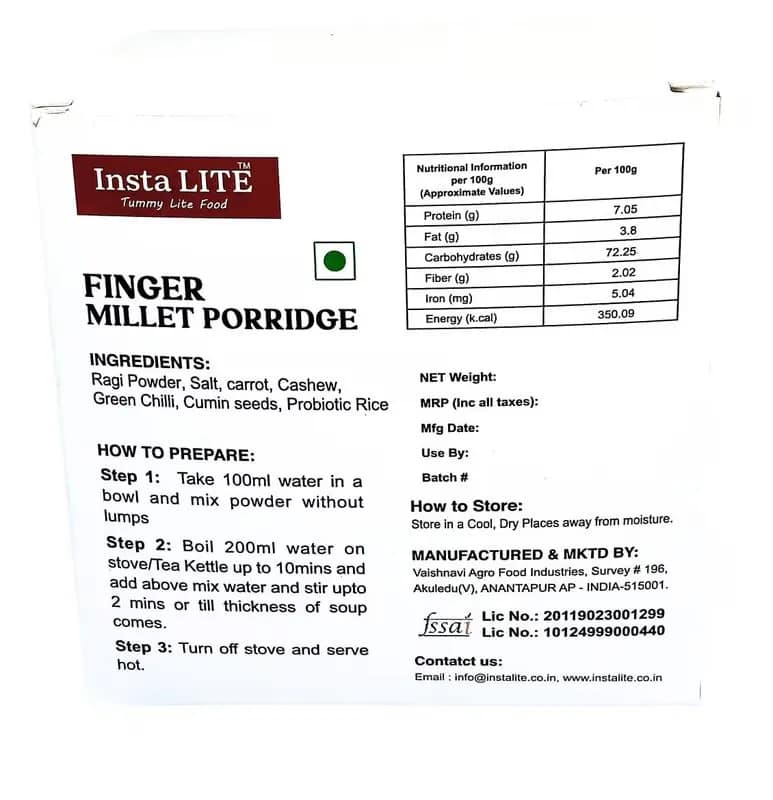 InstaLITE Ragi High Fiber Porridge for Daily Health view 2