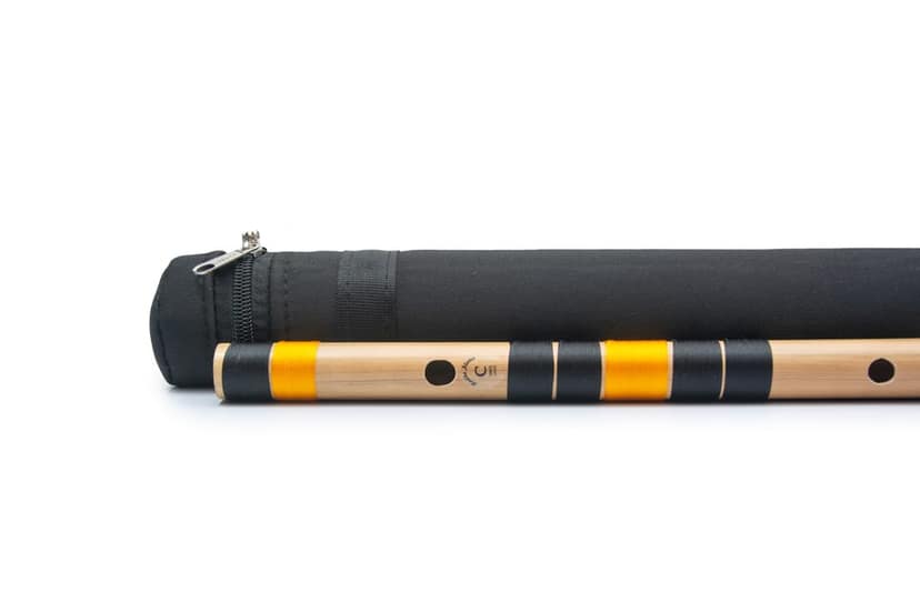 Radhe Flutes Bamboo Bansuri C Natural Right Handed Middle Octave With Hard Cover And Mineral Oil view 2