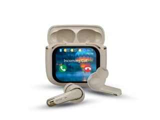 ACwO Dwots Bold Wireless in Ear Earbuds, India'S 1St Smart 1.83" True HD Touch Display, ANC (32Db)|4 ENC Mics for Clear Calls, 3D Spatial Sound - Cream