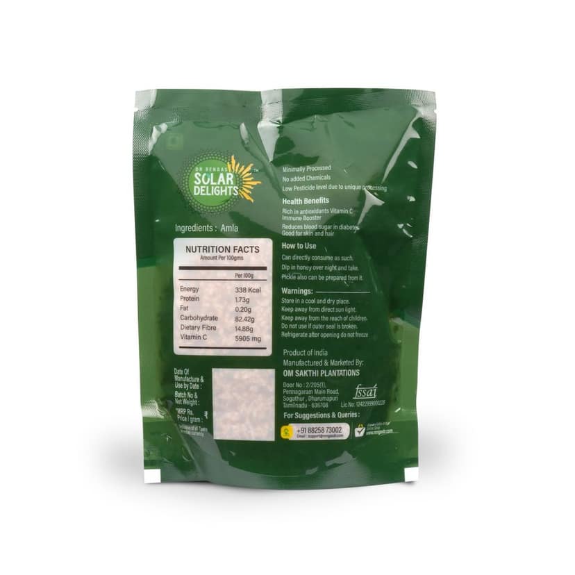 Dr. Renga’s Solar Dried Salted Amla | Dried Gooseberry for Hair, Digestion & Immunity | Natural Dehydrated Fruit Without Sugar | 100g view 2