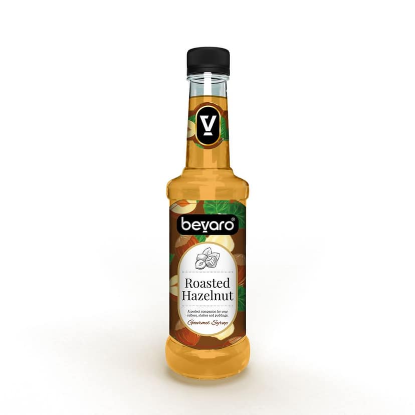 BEVARO Roasted Hazelnut Syrup, For Coffee, Shakes, Mocktails & Desserts Roasted Hazelnut (300 ml, Pack of 1) view 2