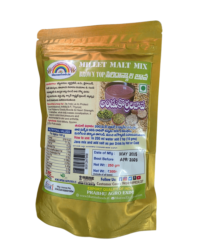 Prabhu Agro Browntop Millet Malt Mix for Heart & Sugar