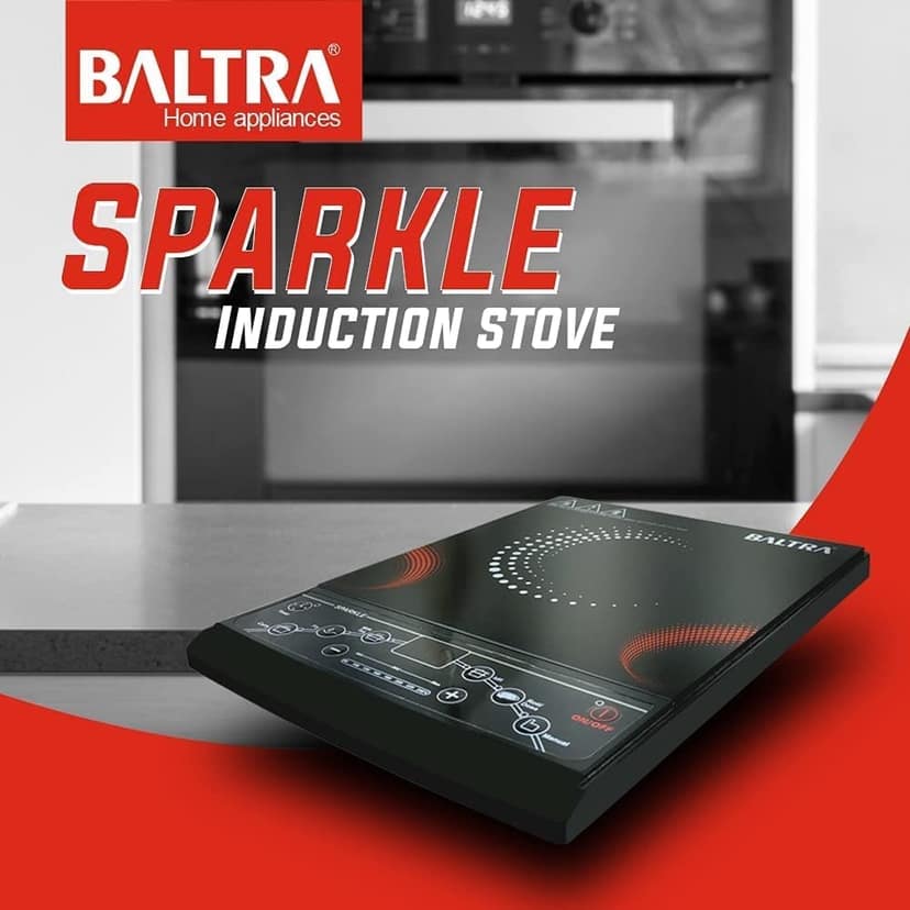 Baltra Sparkle Push Button 1400 watt Induction Cooktop (Black only Induction Utensil usable) view 2