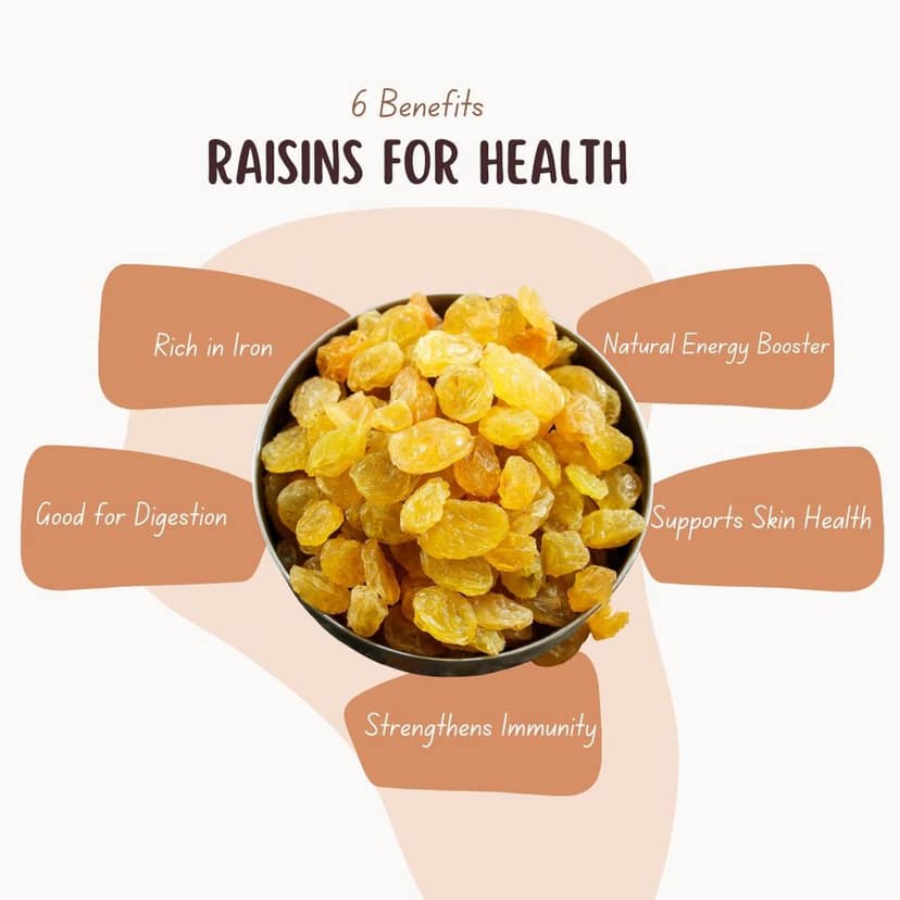 VFPL | Premium Raisins (250 gm) (Kishmish) – 100% Natural & Seedless | Sweet, Juicy & Sun-Dried Grapes | Rich in Iron & Fiber | Healthy Snack & Dessert Ingredient view 2