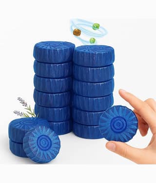 SARVASHVA TRENDS (Pack 1 - 10pc) toilet cleaners tablets, toilet cleaners, toilet flush cleaner, toilet drainage cleaner, Toilet Cleaner Tablets – Blue Flush, Long-Lasting Freshness, Stain & Germ Removal, Deodorizing WC Cleaner Blocks