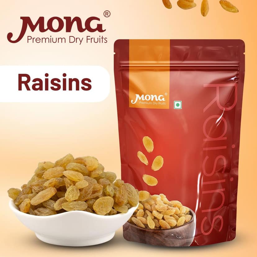 Mona Premium Golden Raisins - 100% Natural Dried Kishmish Dry Fruits view 2