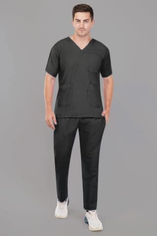 Scrub Suits || Unisex | Polycotton, Stylish, Comfortable |Half Sleeves | Ideal For Health care Professionals | Color (Black) Sizes S - XXL