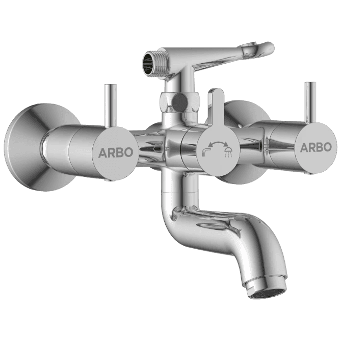 LX-1321 Wall Mixer 2 In 1 With Crutch, Connecting Legs With Wall Flange view 2