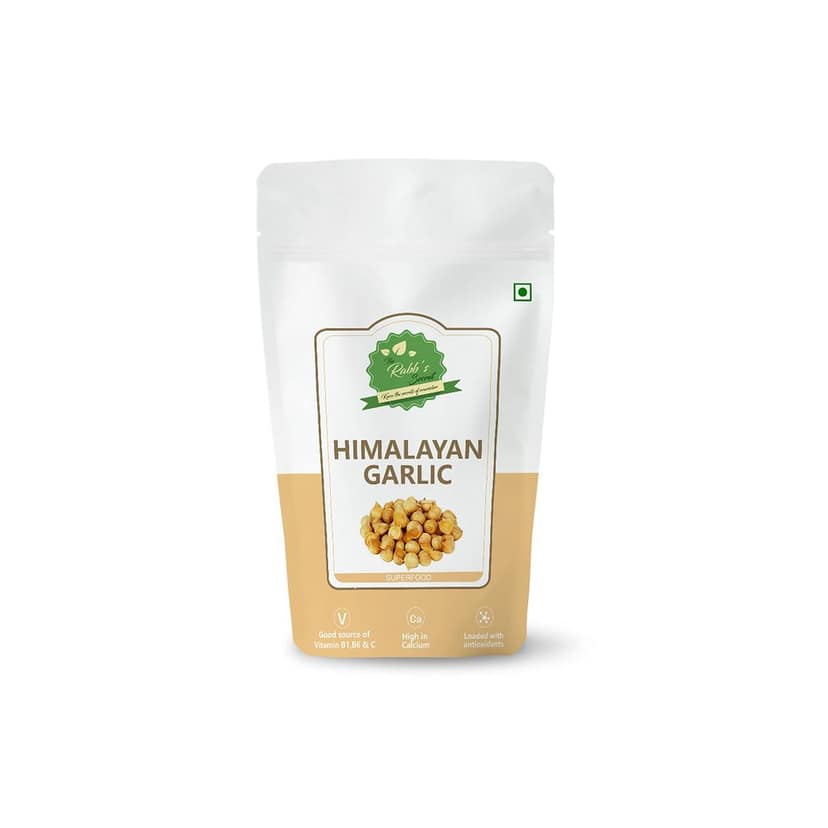 The Rabb's Secret Himalayan Garlic/Kashmiri Lehsun 400gm - Himalayan Single Clove Garlic or Snow Mountain Garlic for strong Immunity & Diabetes