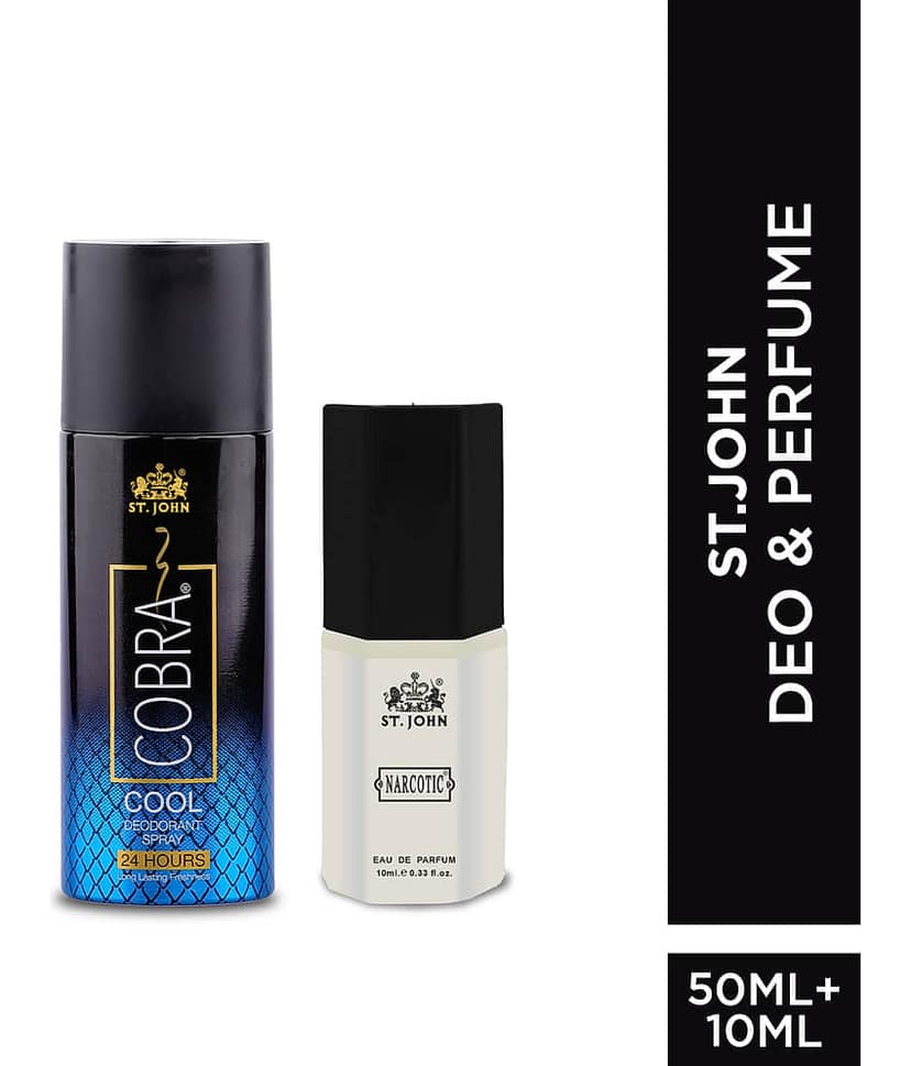 St. John Cobra Cool 50ml & Narcotice 10ml Deodorant Spray & Perfume for Men 60 ml ( Pack of 1 )