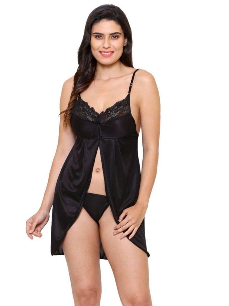 Plus Size Satin Honeymoon Babydoll Hot Night Dress 41K