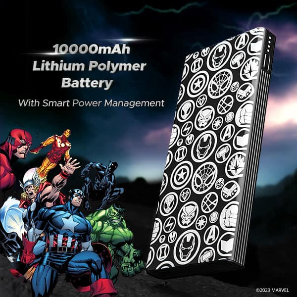 EnergyShroom PB300 | Powerbank with 10000mAh battery capacity with Smart IC protection, 22.5W fast charging Marvel Fusion view 2