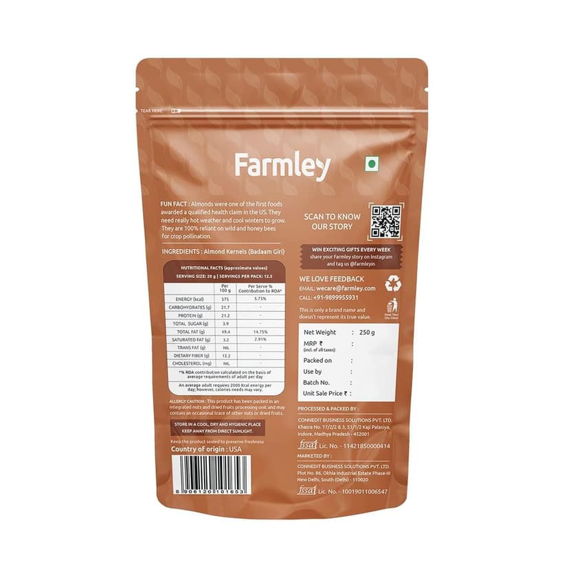 Farmley Premium Almonds 250g view 2