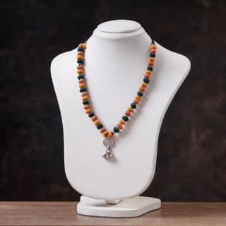 Multicolor Lambani Thread & Bead Coin Pendant Necklace