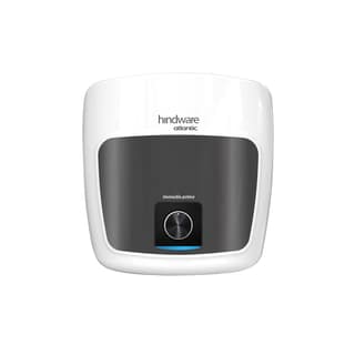 Hindware Smart Appliances Immedio Prime 25L Storage Water Geyser, 5 Star BEE Energy Rating, Glassline Tanked, Temperature Control Knob - White & Black