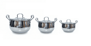 India Gold Triply Stainless Steel Casserole with Lid, Belly Shape Handi,