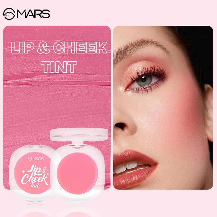 MARS Lip & Cheek Tint for Bold Pop Color (2.8 gm) (06-Dark Fuschia - Be The Change) | Demi Matte Finish | Dual Function | Buildable High Pigmentation | Long-Lasting Color | Weightless Wear MARS Lip & Cheek Tint for Bold Pop Color (2.8 gm) (06-Dark Fuschi view 2
