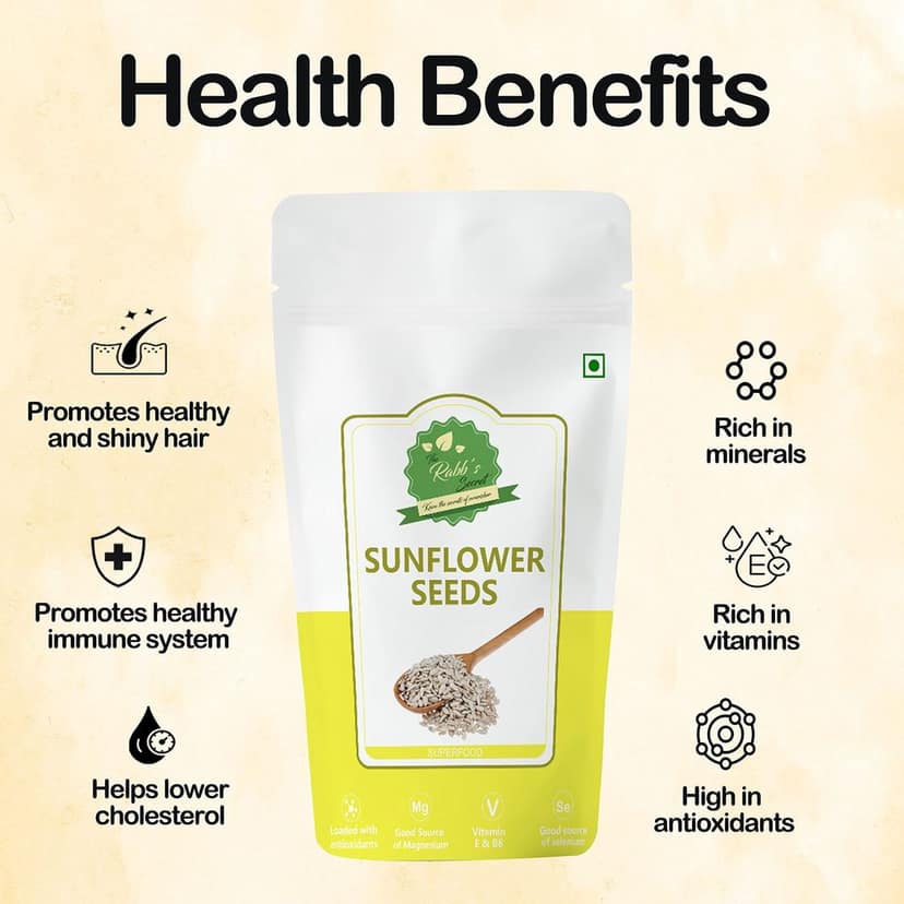 The Rabb's Secret - Raw Sunflower Seeds 900gm for eating - AAA Grade |Protein and Fiber Rich Superfood| (Sunflower, 900) (Sunflower Seeds, 900gm) view 2