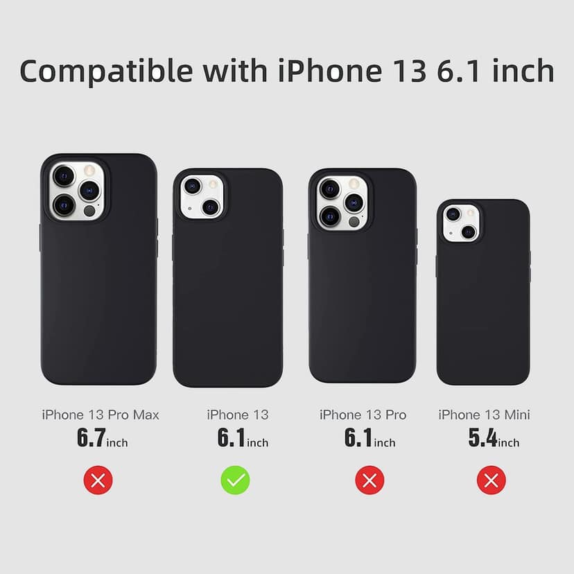 LIRAMARK Liquid Silicone Soft Back Cover Case for Apple iPhone 13 Mini (6.1 Inch) view 2