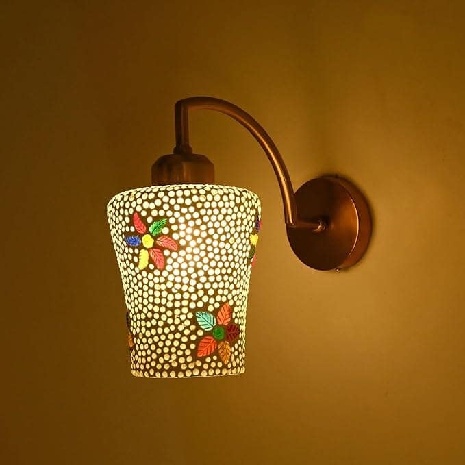 Dazzling Metal and Glass Wall Lamp/Night Lamp, Multicolor view 2