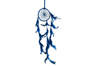 Blue Colour feathers - Dream Catcher Traditional Indian Dreamcatchers Wall Art For Bedrooms, Home Wall, Hanging Design. Size 4" (5 - Piece Set)