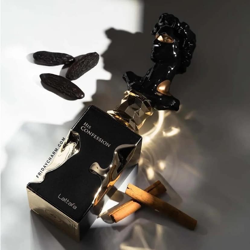 Lattafa His Confession Eau De Parfum 100ml for Men Premium Luxury Long Lasting Sophisticated Spicy Woody Amber Warm Aromatic Designer Fragrance view 2