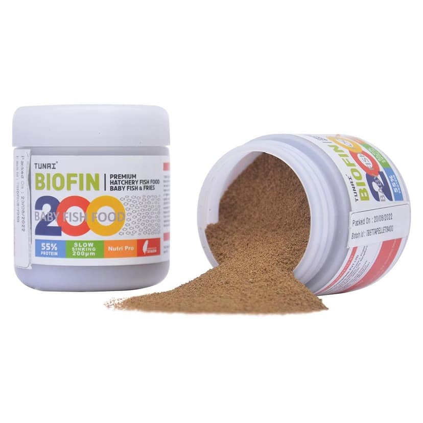 Tunai Baby Frys Fish Food for 10 Days Old New Born Fish |35g| 55% Protein Granules of Slow Sinking 200 Microns, Best for Fast Growth and Strong Bones view 2