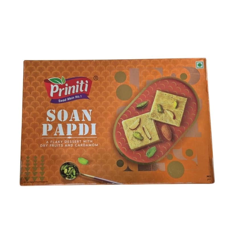 Priniti Soan Papdi - Flaky Dessert with Dry Fruits & Cardamom
