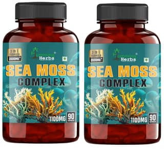 Humming Herbs Sea Moss Complex 2600MG - Supports healthy digestion, Immunity, Skin, Hair & Weight management - Vegan | Gluten Free - Pack of 2