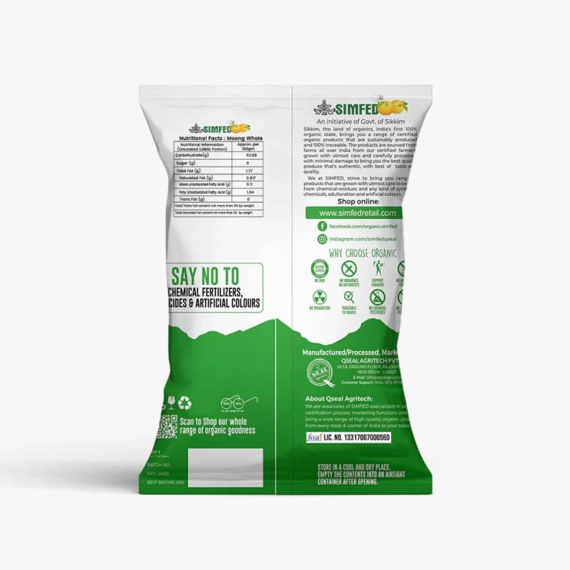 SIMFED Organic Moong Whole 1Kg view 2