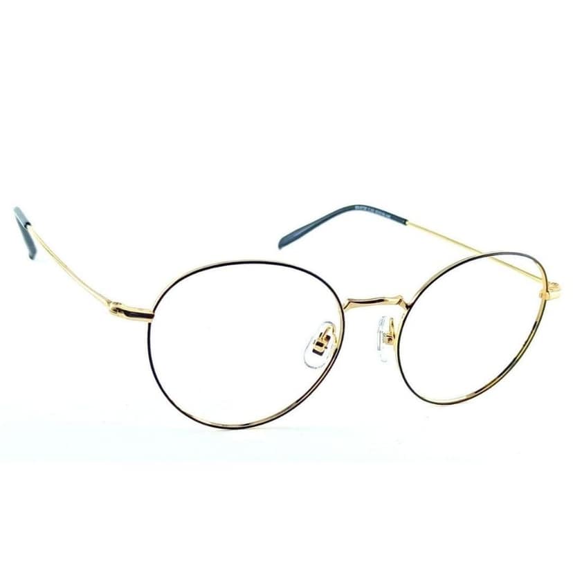 Metal Gold Round Full Rim Styling Frame For Unisex view 2