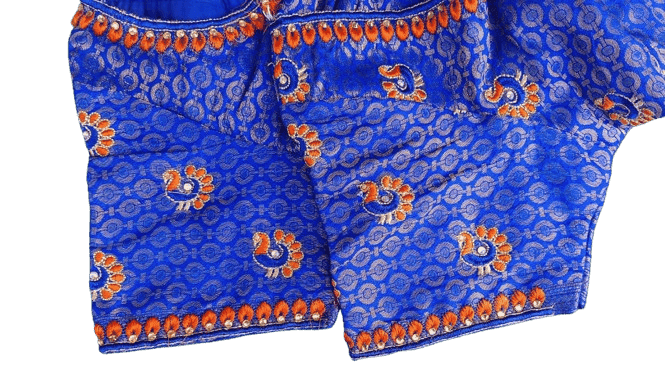 Blue Peacock Embroidered Blouse view 2
