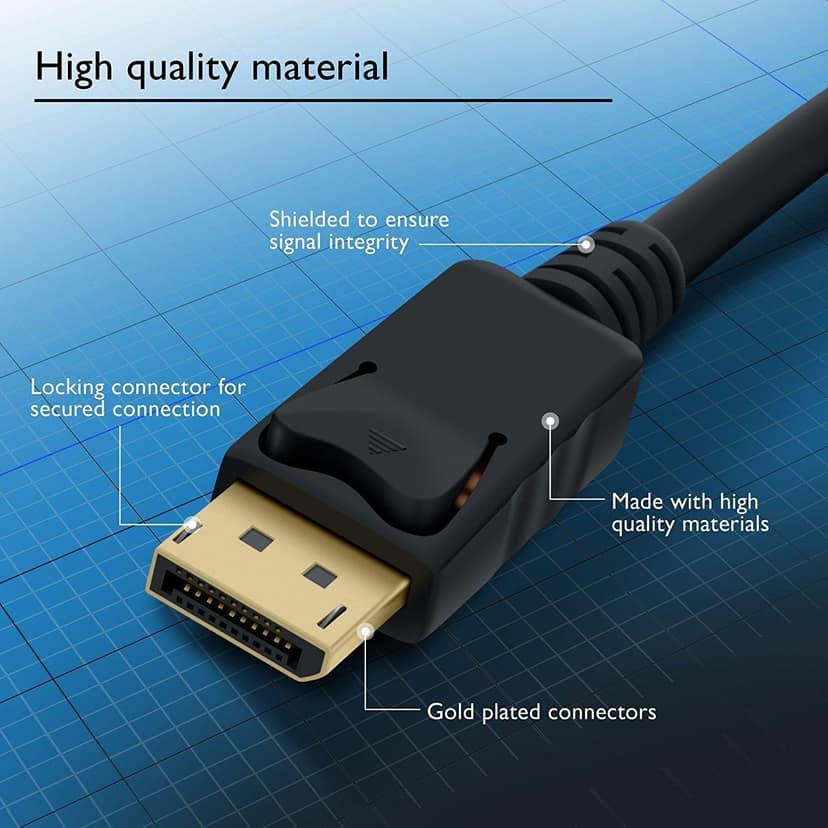 Display Cable (Male to Male) 2.0 Cable, 8K@60Hz UHD Resolution, 40 GBPS Transmission Speed For TV, Laptop, Projector, Monitor view 2
