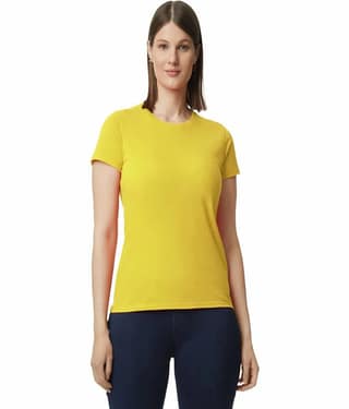 Gildan Women Cotton Solid Regular Fit Round Neck T-Shirt ( Multicolor 1 )