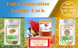 Dal & Seasoning Combo Pack | Chilli Powder, Green Gram & Skinless Green Gram | 2 Kg 250 gm