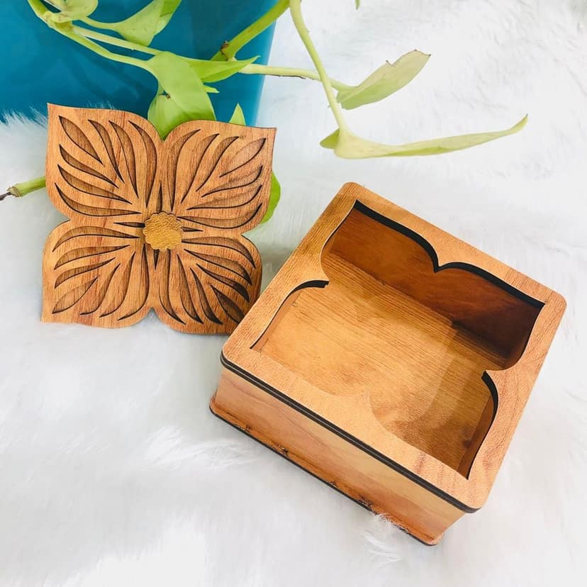 NAVRANG Wooden Jewelry and Decor Boxes, Gift Boxes for Home Small Return Gifts Box Empty Container for Dry Fruits Return Gift view 2
