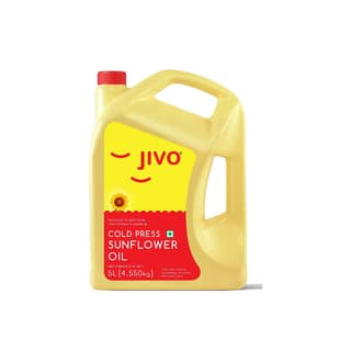 Jivo Cold Pressed Sunflower Oil 5 Litre |For Roasting, Frying, Baking All type of Cuisines|