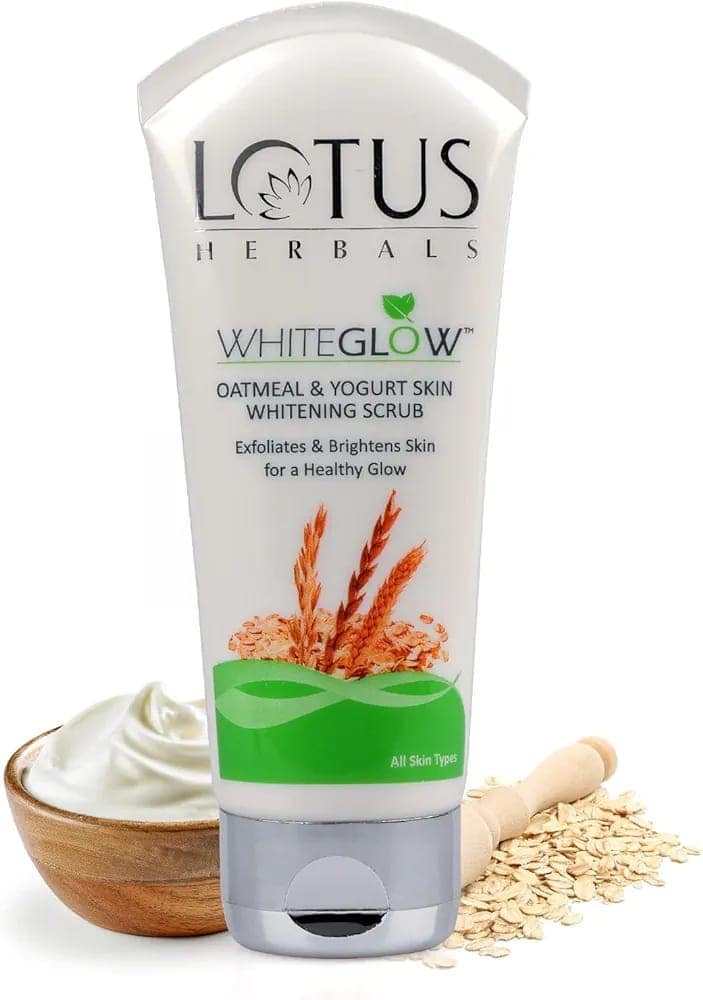 Lotus Herbals Whiteglow Skin Whitening & Brightening Gel Cream SPF 25 Pa +++, 60g| Oatmeal & Yogurt Skin Whitening Scrub, 50g view 2