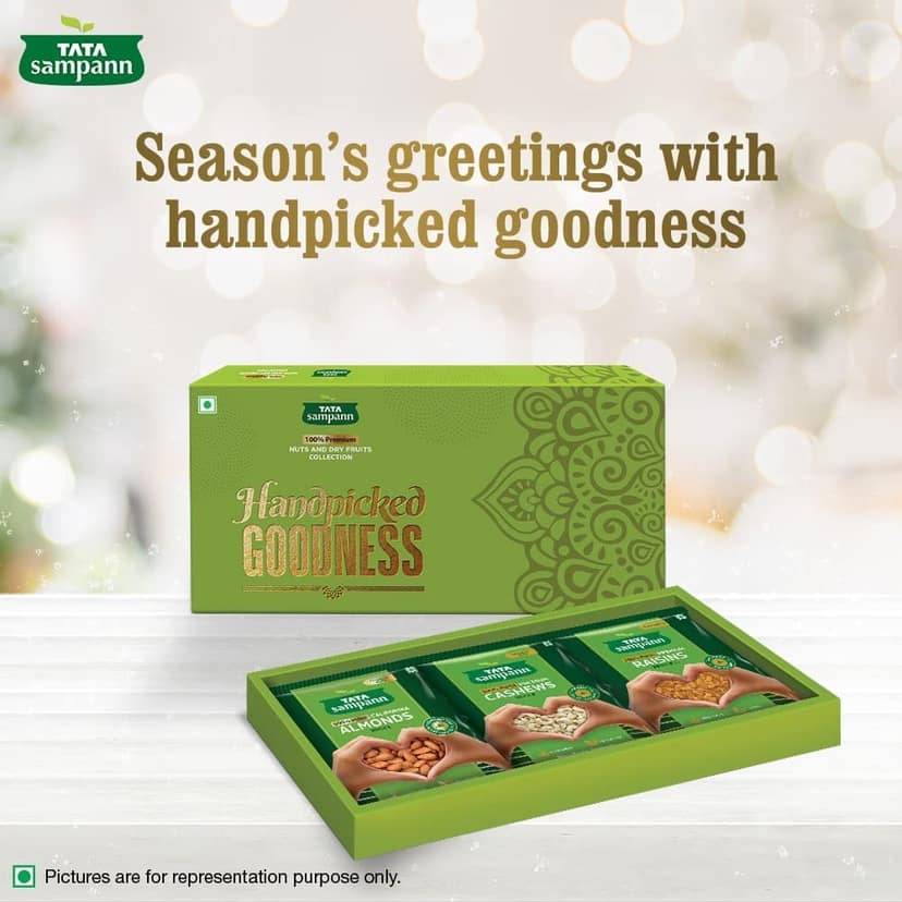 Tata Sampann Dryfruits Gift Pack, Contains Almonds, Cashews, Raisins, 200gX3, 600g, Dry Fruits Gift Pack, Hamper view 2