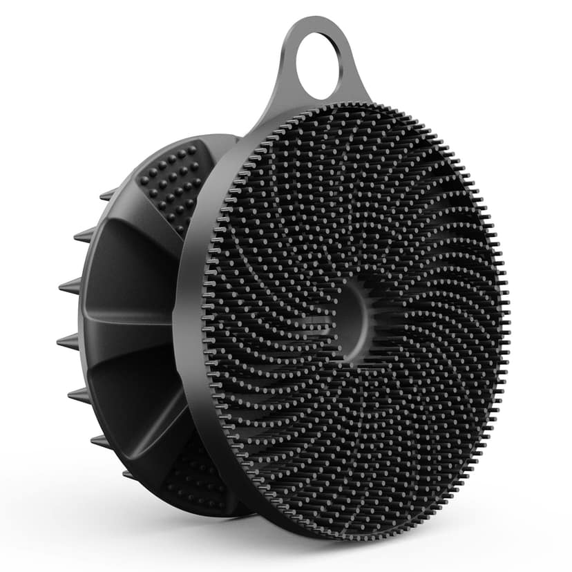BEAUTAIL 2 In 1 Silicone Brush, Body Shower Scrubber And Scalp Hair Massager Shampoo Brush, Deeply Cleansing Skin, Dandruff Removal And Hair Growth, Gentle For Women Men Sensitive Skin (Black) BEAUTAIL 2 In 1 Silicone Brush, Body Shower Scrubber And Scal
