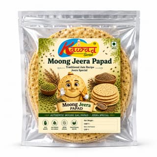 KAWAD SWAD Moong Jeera Papad 200g | Traditional Jain Recipe