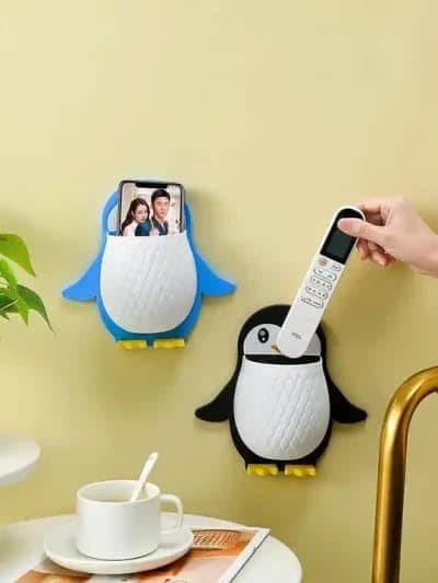 BREEPREE Bathroom Shelf with Self Adhesive Organizer and Towel Holder for Wall Mount Sky Blue view 2
