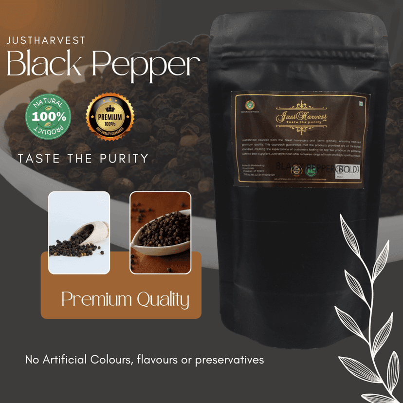 JustHarvest Whole Black Pepper (Kali Mirch), 100 Grams, No Artificial Colours or Preservatives view 2