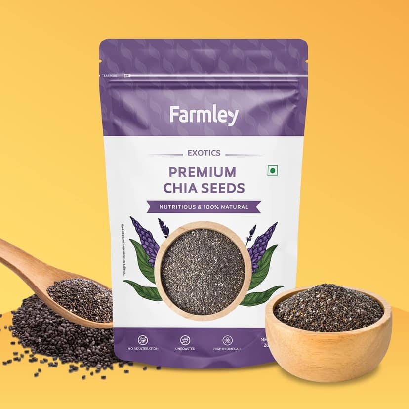 Farmley Premium Seeds Combo Pack for Eating | Total 200 g*4 | Chia Seeds | Flax Seeds | Pumpkin Seeds | Sunflower Seeds view 2
