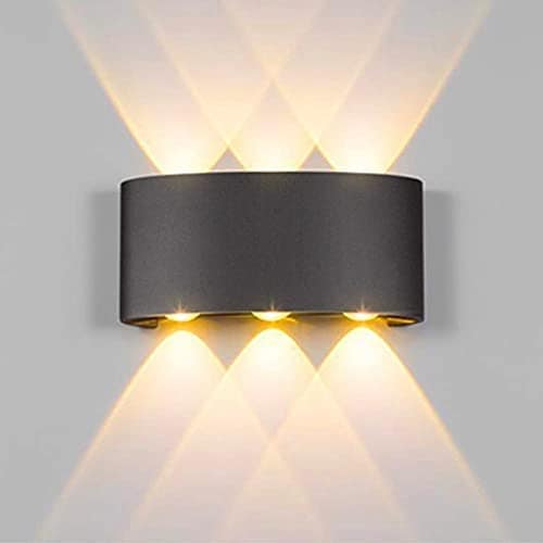 6 watts LED Waterproof Indoor/ Outdoor Up Down Wall Lamp (Warm White,Metal)