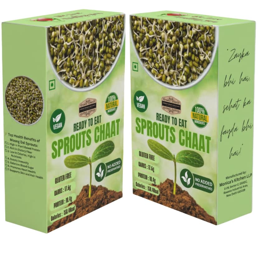 INDIAN KHANA KHAZANA Sprout Chaat 200gm | Indian Tasty Flavour Ready to Eat Food Sprout Chaat| No Added Preservative and Colours,Pack of 2 (Sprouts Chaat)