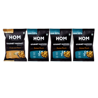 Gourmet Makhana (Pack of 4) with flavors of 3 Pudina Masala and 1 cream & Onion (14g x 4 ) - 56 gm