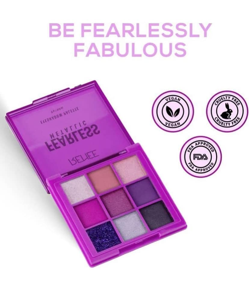 RENEE Fearless Eyeshadow Palettes - Metallic, Vibrant Shades, Travel Friendly, Long Lasting, 12Gm view 2